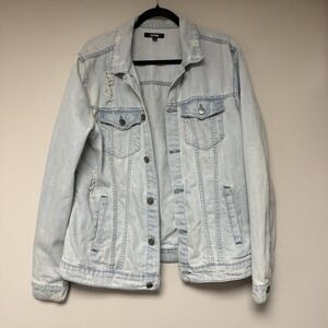 Jackson Brand Men's Light Wash Distressed Denim Jean‎ Jacket Size Medium